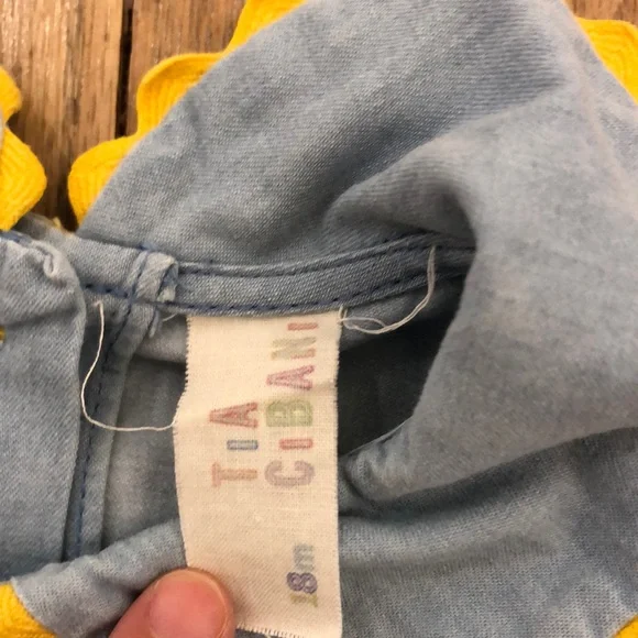 Adorable Blue Baby Top with Yellow Accents